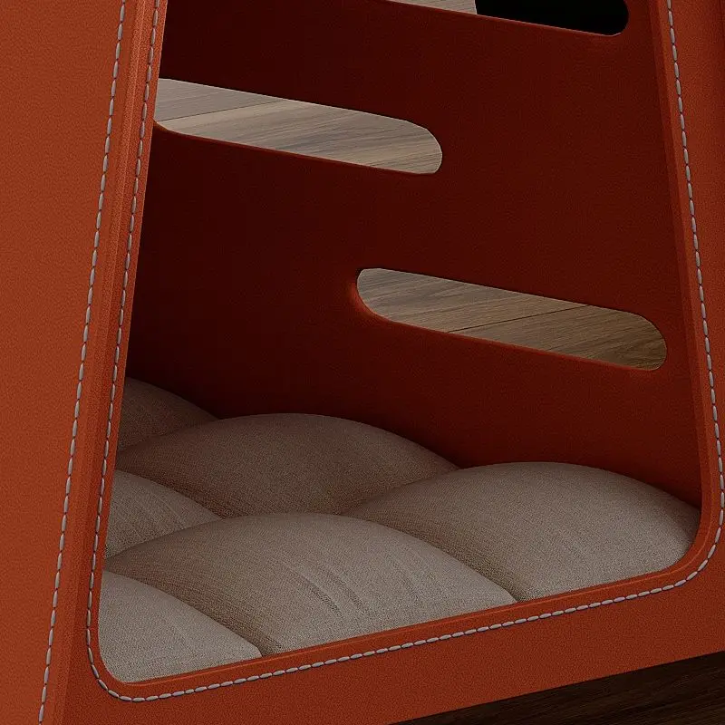 Minimalist pet coffee table, saddle leather cat nest edge table, living room creative bedside table pet nest