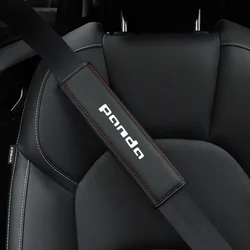 For fiat panda 1pc Cowhide Car Interior Seat Belt Protector Cover For fiat panda car Auto Accessorie