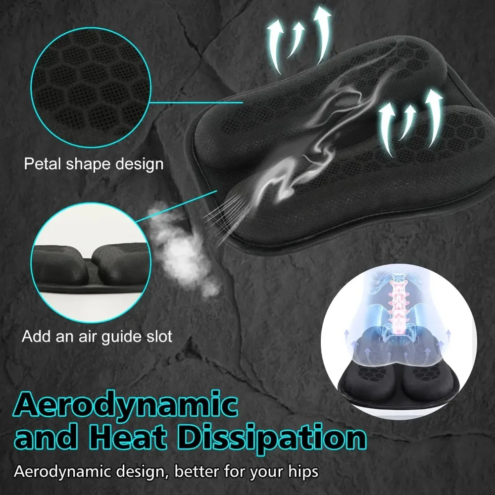 Motorcycle Seat Cushion Foldable Gel Seat Cover Pad Universal 3D Honeycomb Structure Seats Cushion W/Breathable for Long Rides