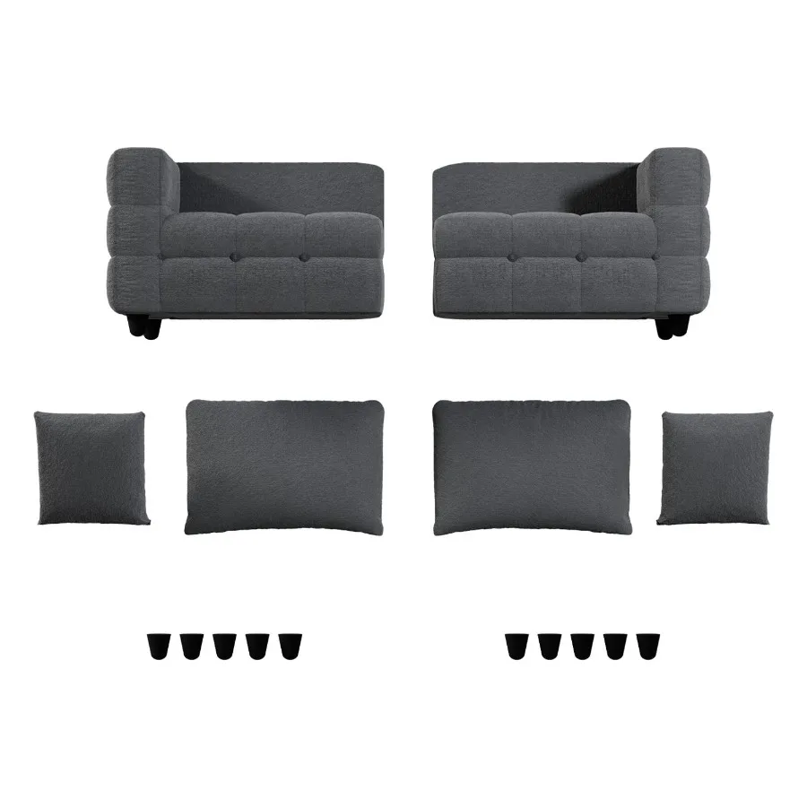 

ROMA 77.16 Grey Couch Loveseat Sofa Couches for Living Room Comfy Sofas for Living Room 10min No Tool Fast Assembly Small Couch