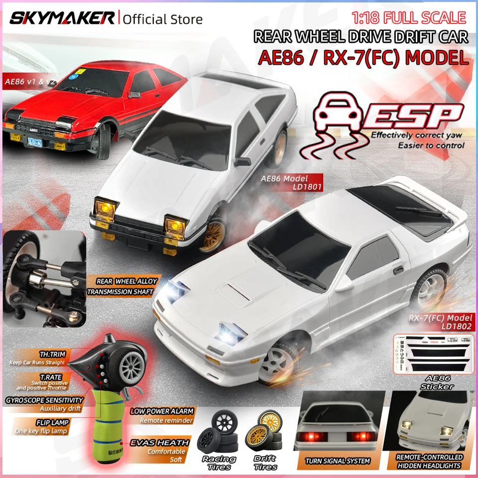 Rcドリフト-LEDリモコン付き車のおもちゃ,ジャイロスコープ,ミニrc