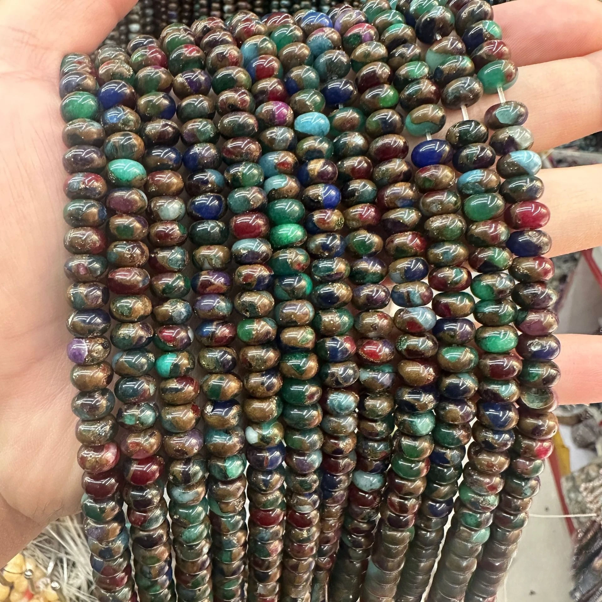 5x8mm Gold Colored Stone Abacus Bead Partition Jewelry DIY Semi-finished Clothing Accessories Wholesale