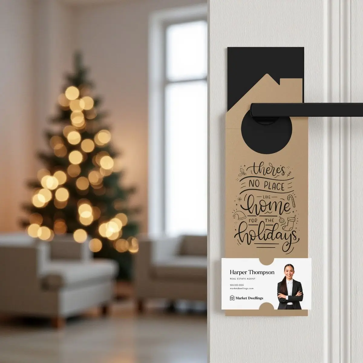 Custom Printed Paper Door Hanger Promotion Discount Coupon Tear-Off Option Available