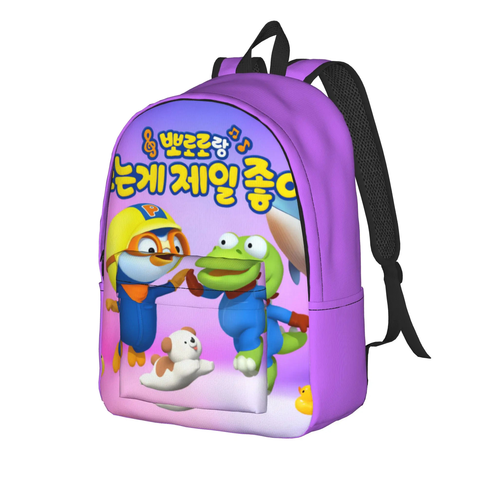 PororoS Backpack  University Backpacks Women Design Lightweight High School Bags Kawaii Rucksack