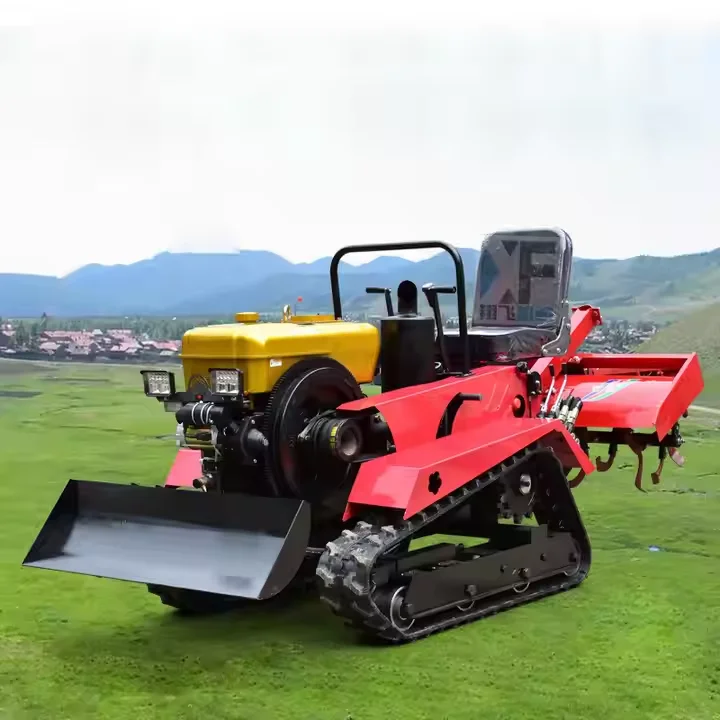 Rubber Track Crawler Tractor Crawler Cultivator Agriculture Easy to Control Cultivator Tiller  for Dry Land Hill Paddy Field