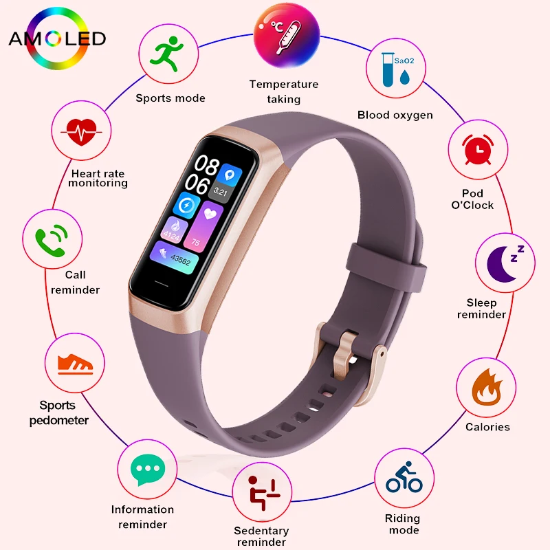 

LIGE Amoled Smart Watch Men Smart Band Women Heart Rate Blood Smartwartch Waterproof Smart Bracelet Sport Fitness Tracker 2026