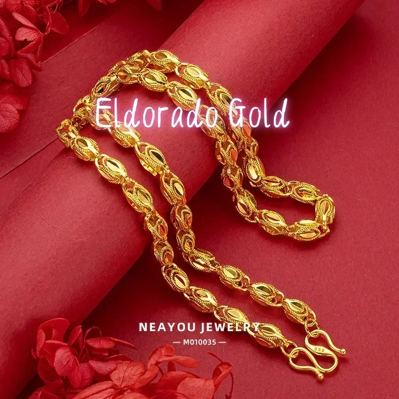 

Eldorado Gold 9999 real gold 24K yellow gold Eyes necklace gold chain