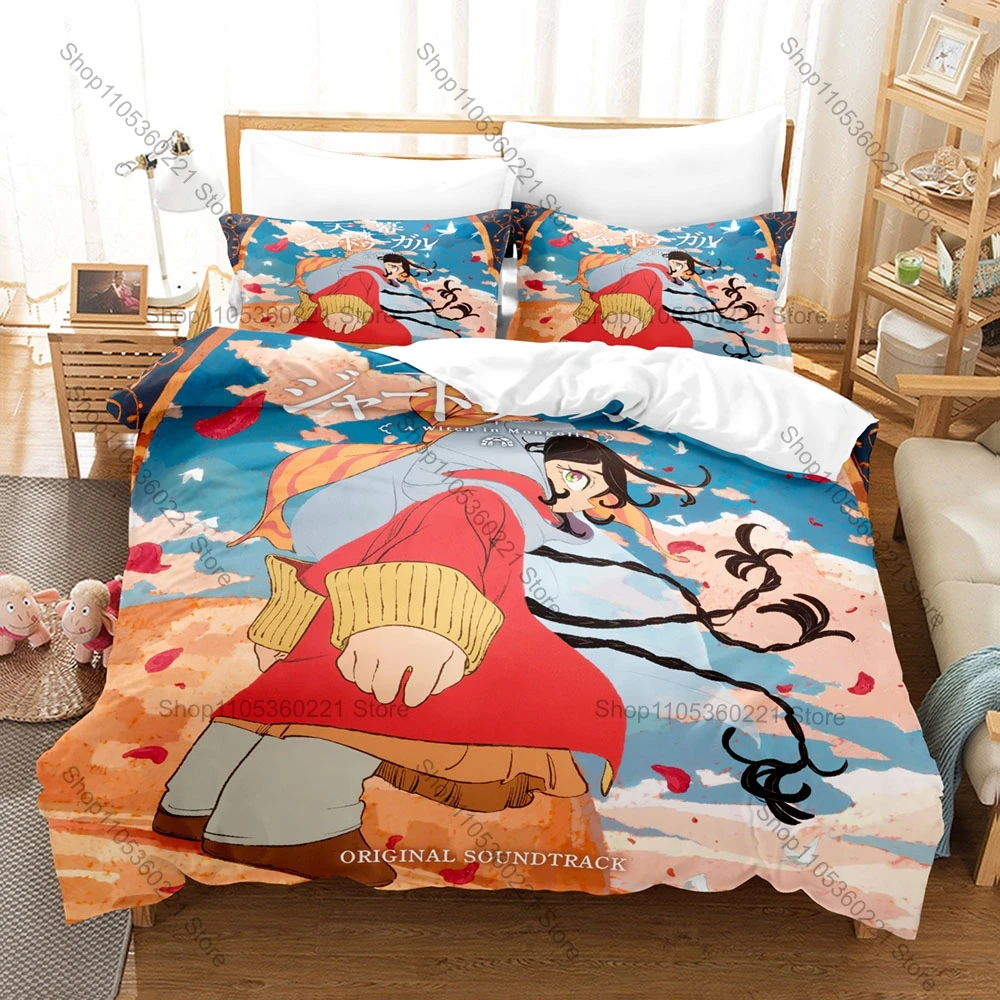 Anime Jaadugar A Witch in Mongolia 3 Piece Bedding Set Duvet Cover And Two Pillowcases Digital Quilt Cover Bedroom Decoration