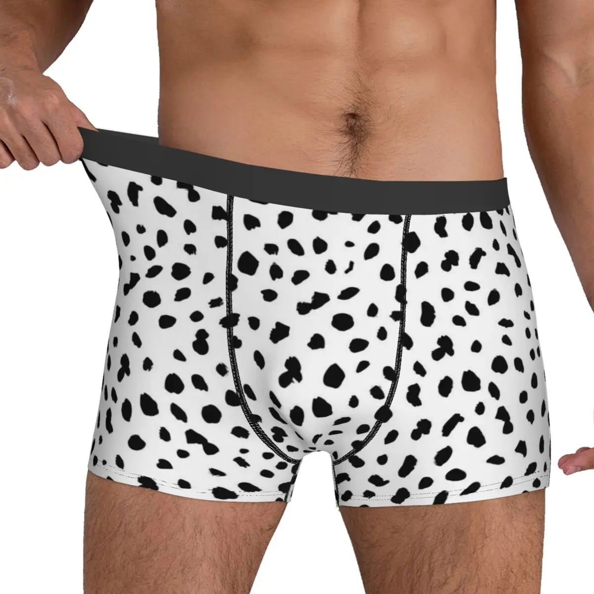 Dalmatian Dog Print Underwear Black and White Printing Boxer Shorts Trenky Men Underpants Classic Shorts Briefs Birthday Present