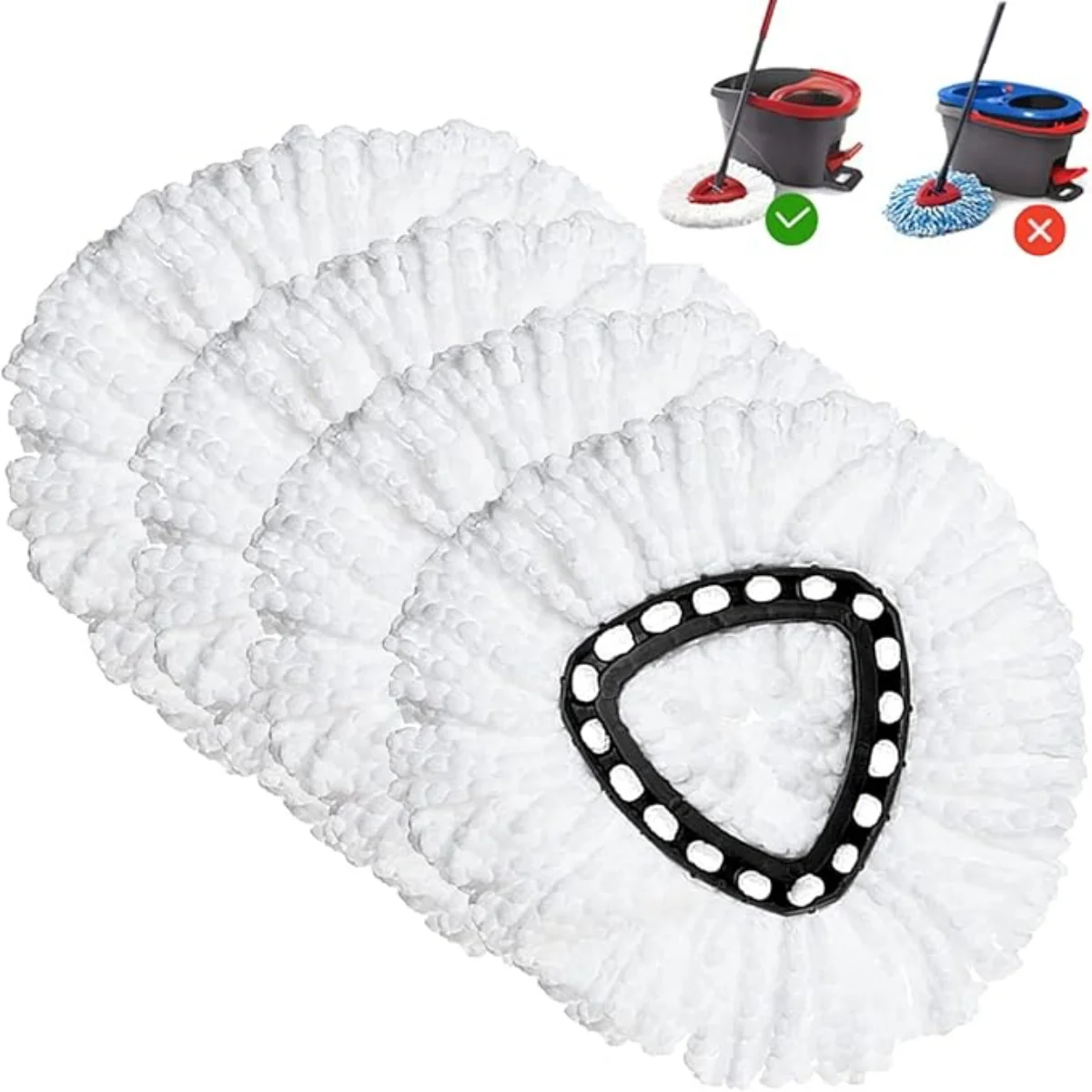 Cabezales de repuesto para fregona Vileda EasyWring 2 en 1 Turbo, cabezal de repuesto para fregona, almohadilla de paño de microfibra para fregona, herramientas de limpieza, accesorios para fregona