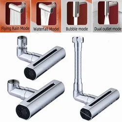 Cachoeira torneira pressurizada Bubbler Splash-Proof Tap Extender Adaptador, Bacia do banheiro, pia da cozinha, 4 modos, Novo, 2024