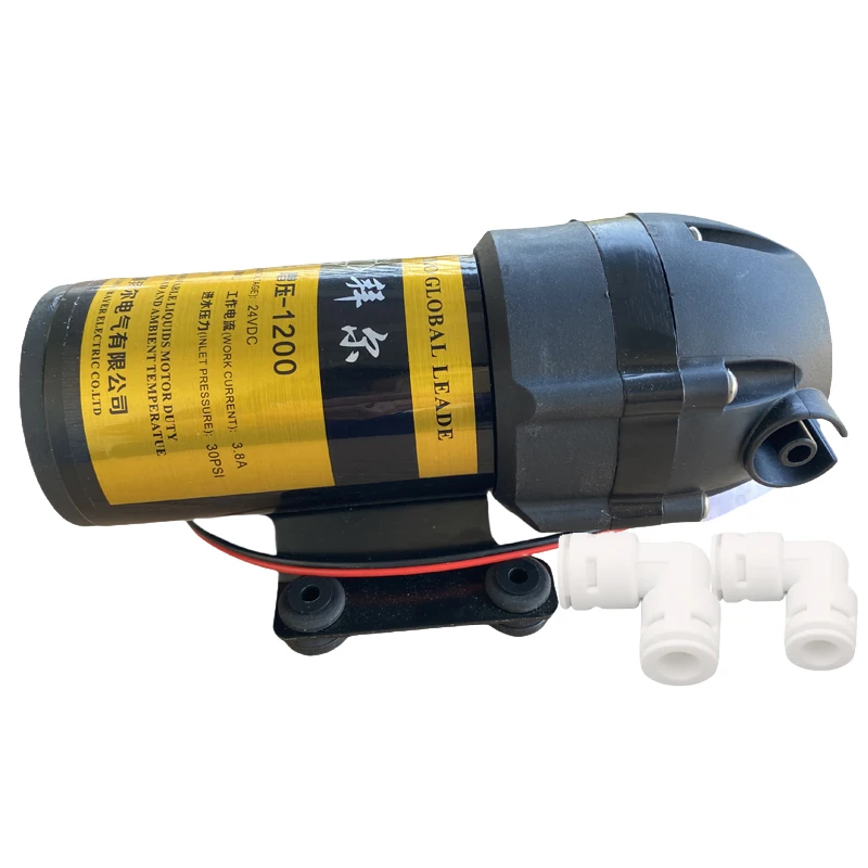 1200 Gpd 24v Diaphragm Pump High Pressure Vacuum Water Filter Parts Reverse Osmosis System Water Filter RO Water Booster Pump