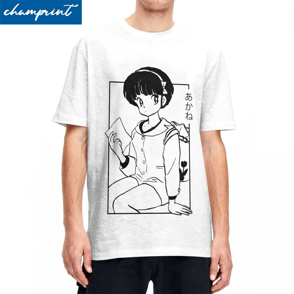 Akane T-Shirt For Men Women Cotton Tops Hip Hop Ranma Anime Round Neck Short Sleeve