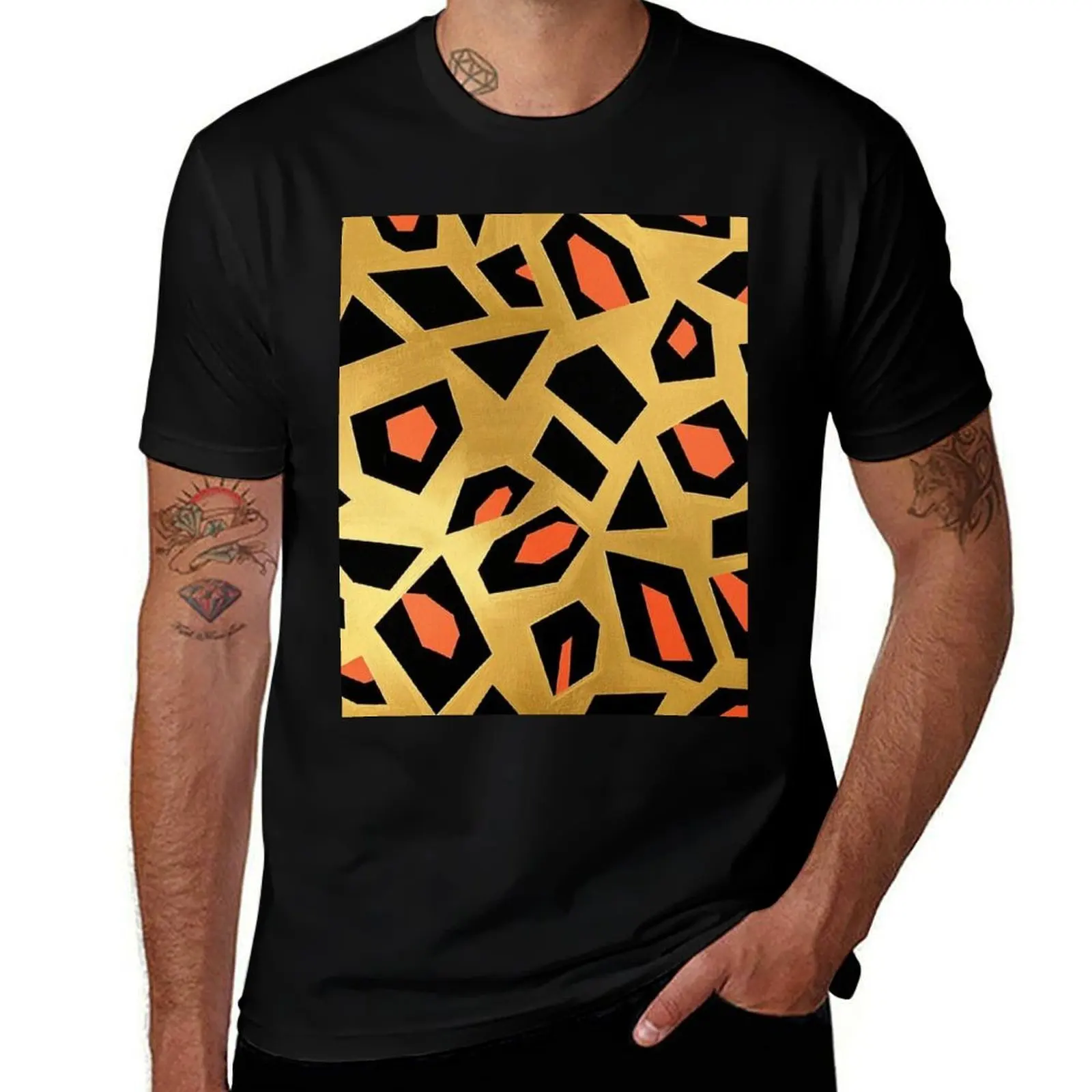 

Geometric Leopard Modern Animal Print Angular leopard Spots T-Shirt plus sizes fashion shirts clothes mens white t shirts