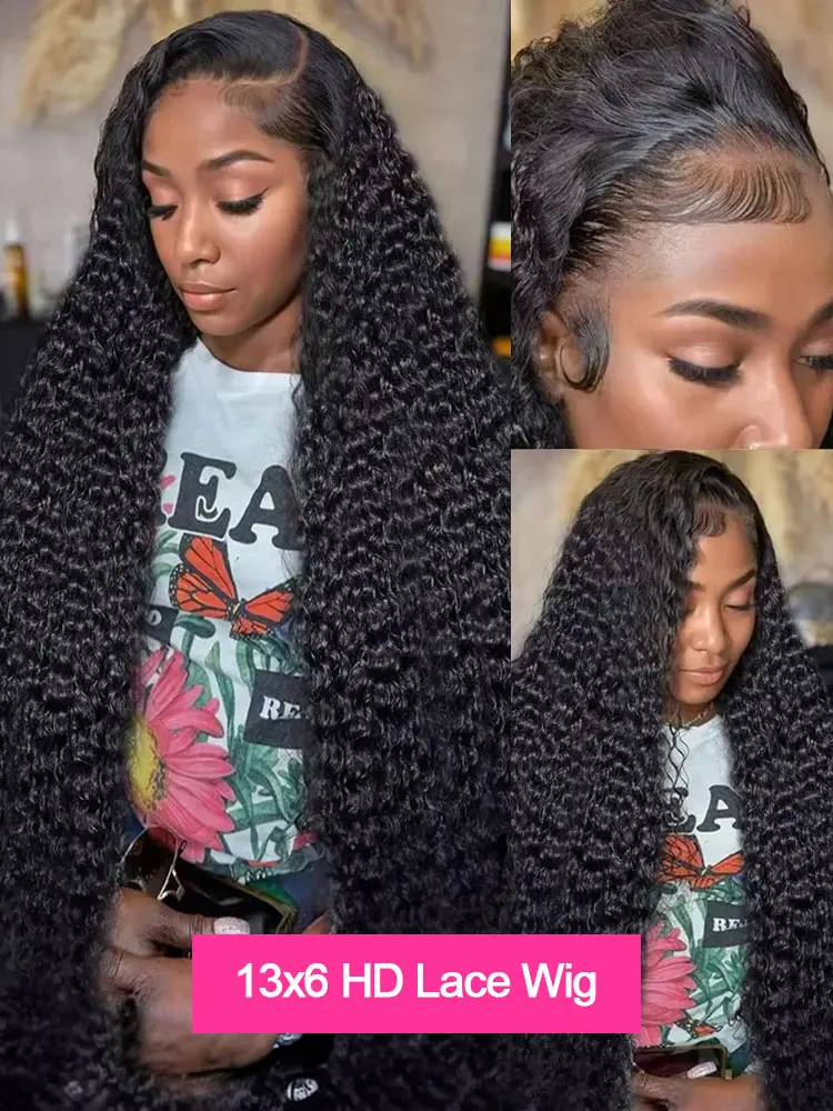 วิกผมแท้ 100% แบบลอนลึก วิกผมหน้าผากแบบลูกไม้ HD 13x4 13x6 วิกผมลูกไม้แบบลอนน้ำ วิกผมลอนเปียกและลอนน้ำ สำหรับผู้หญิง ลดราคา