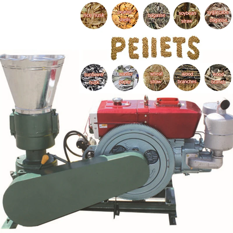 KL230A Organic Fertilizer Pellet Machine Diesel Engine Power  Biomass Fuel Pellet Machine Wood chip pellet mill 300-400KG/H