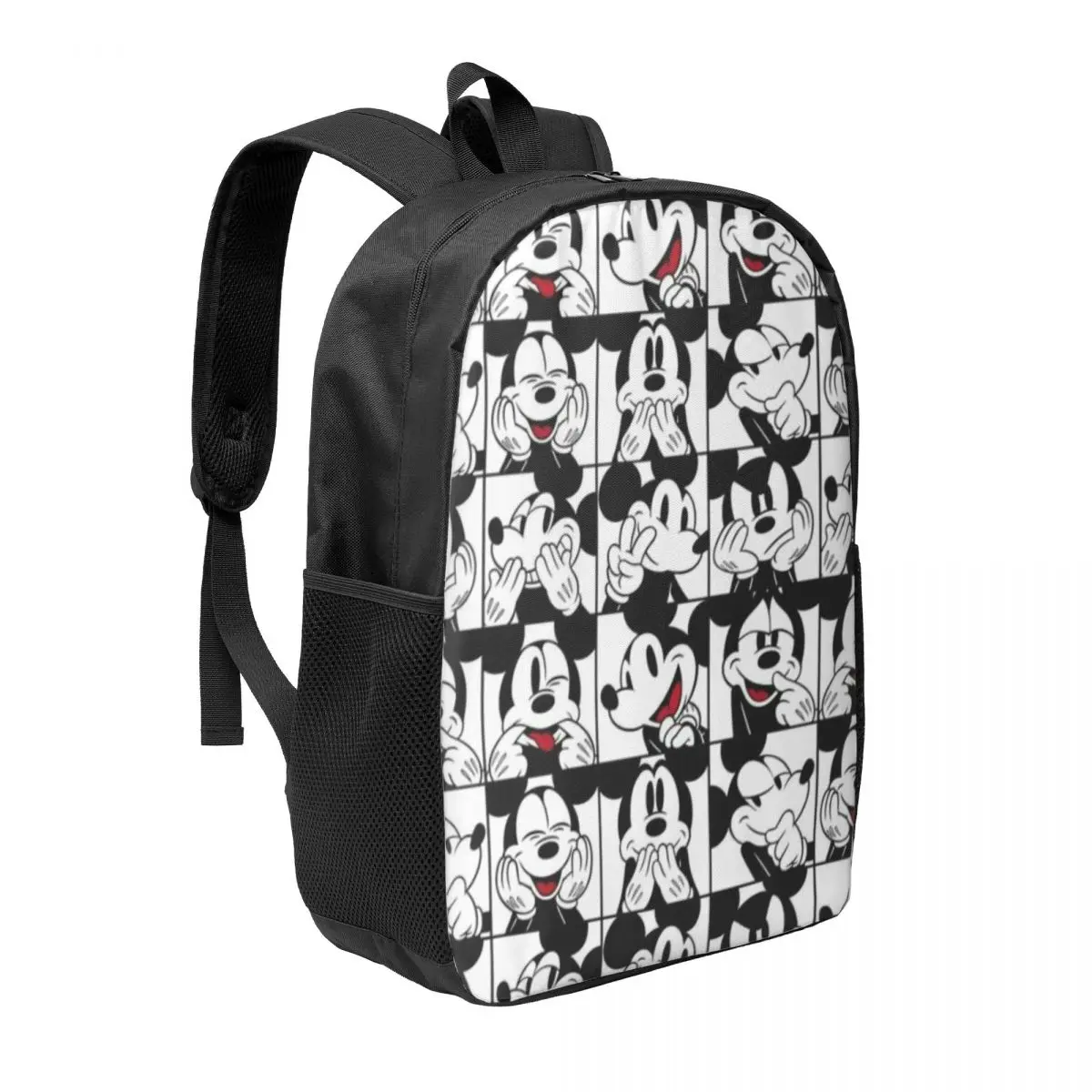 Mochila de estudante simples Disney Mickey Mouse de 17 polegadas – Bolsa escolar leve e espaçosa para meninos e meninas