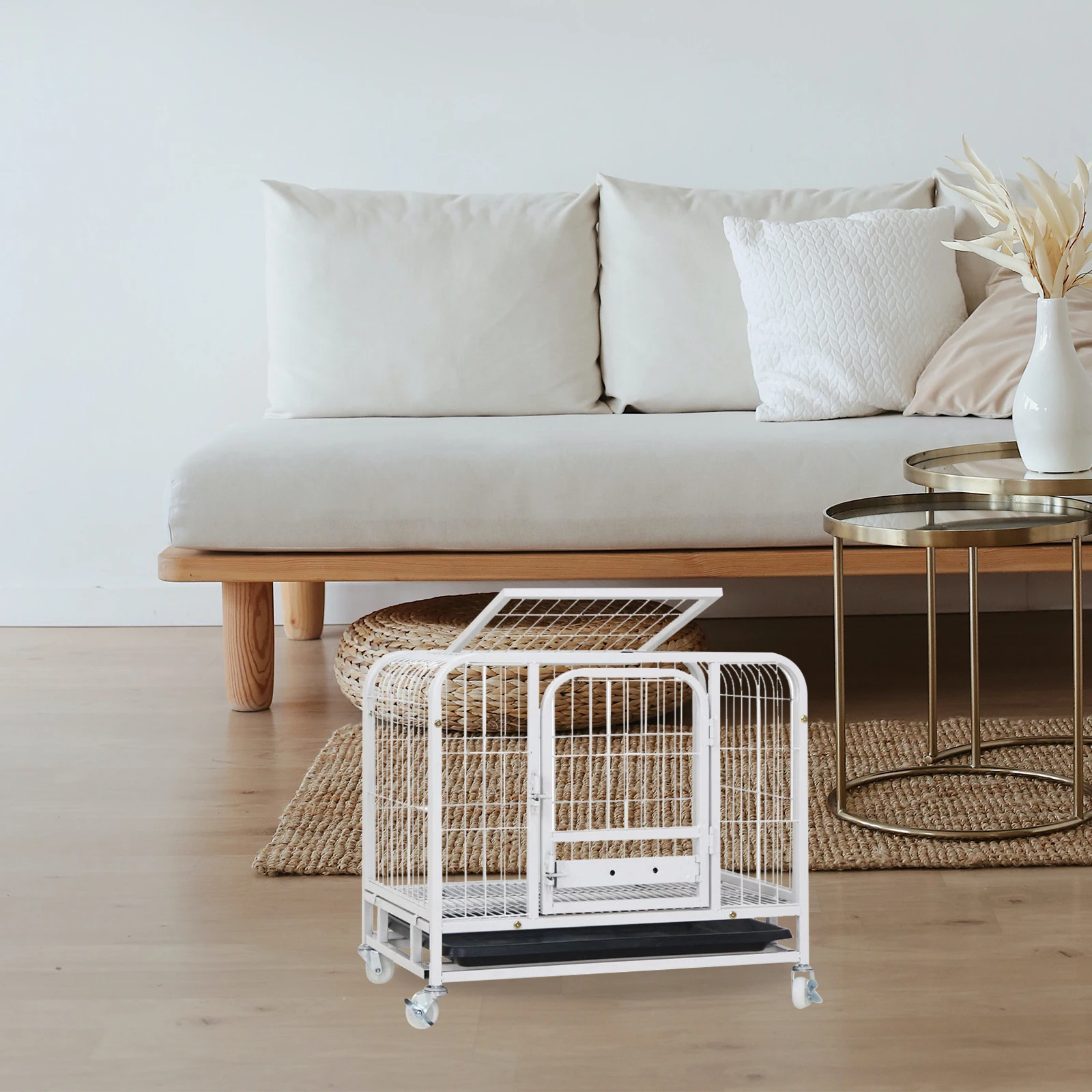 2Pcs Pet Cage Bedpan Replacement Strong Non Rust Urinary Tray Easy Clean Odor Resistant for Rabbit Dog Cat Potty Pet Cage