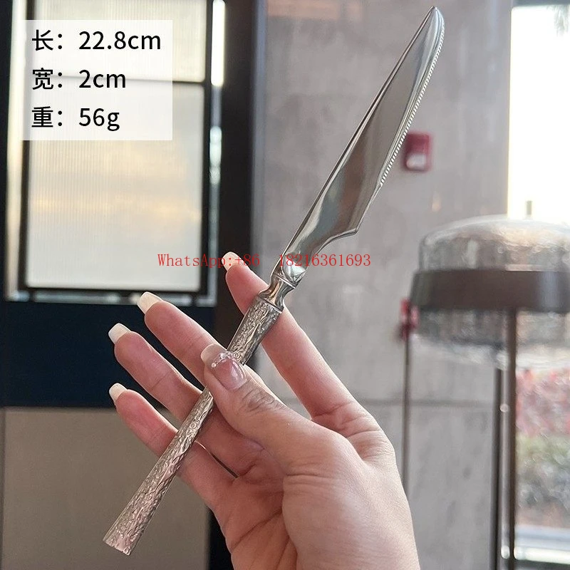 Light Luxury European 304 Stainless Steel Western Style Knife, Fork, Spoon, Tableware Mirror Polished Steak Knife, Fork