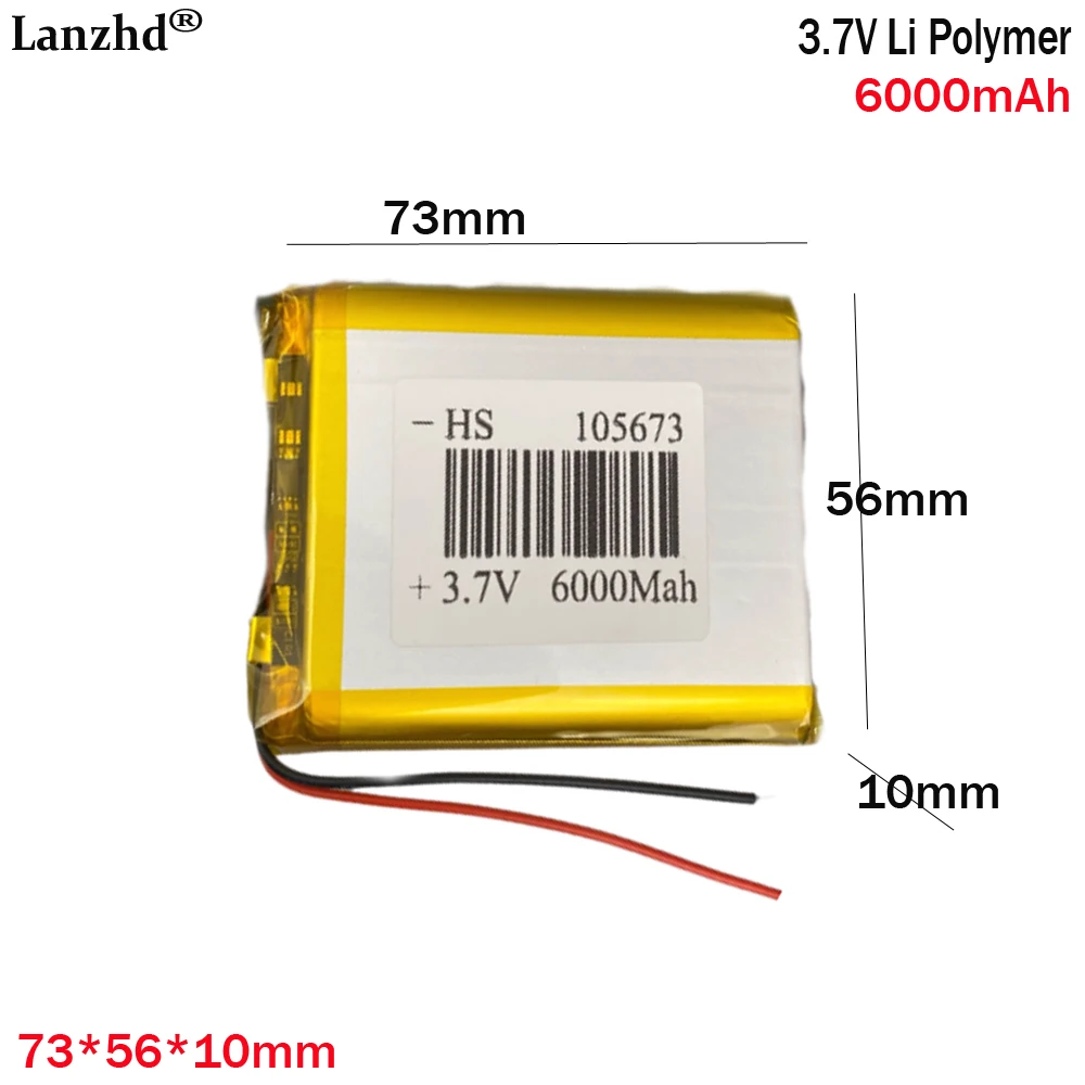 

3.7V Li battery 115673 105673 6000mAh For mobile power bank LED lamps medical equipment energy storage equipment