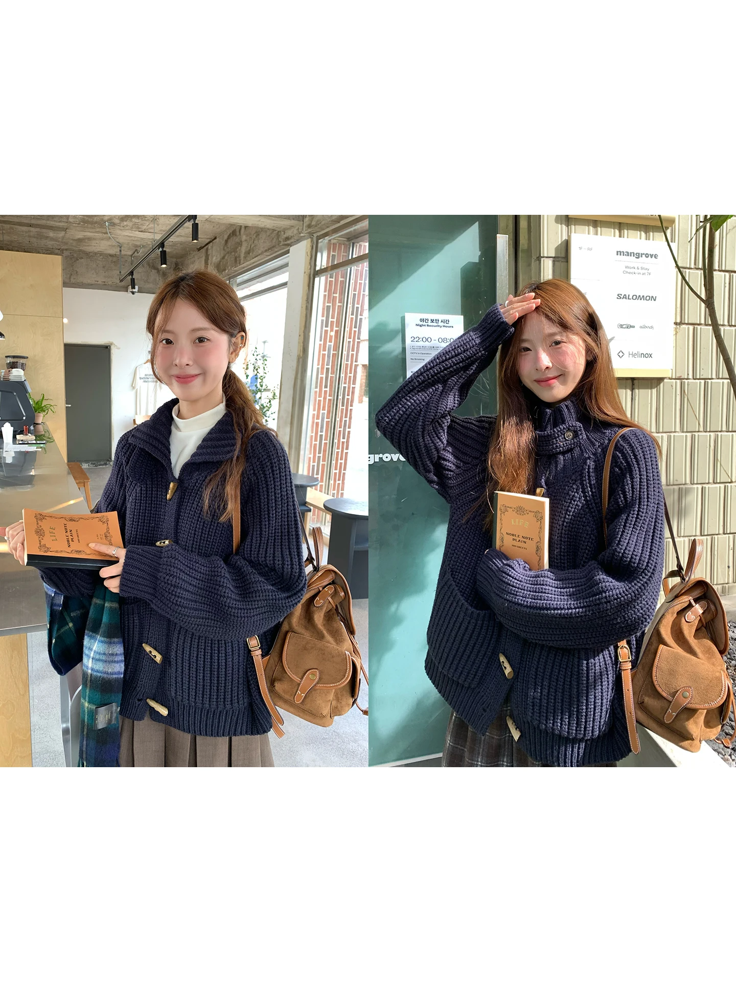 

WHYSTUDIO Thiened Woolen Sweater with Horn Buttons for Women Autumn Winter Vintage Korean Sle Loose Fit Cardigan