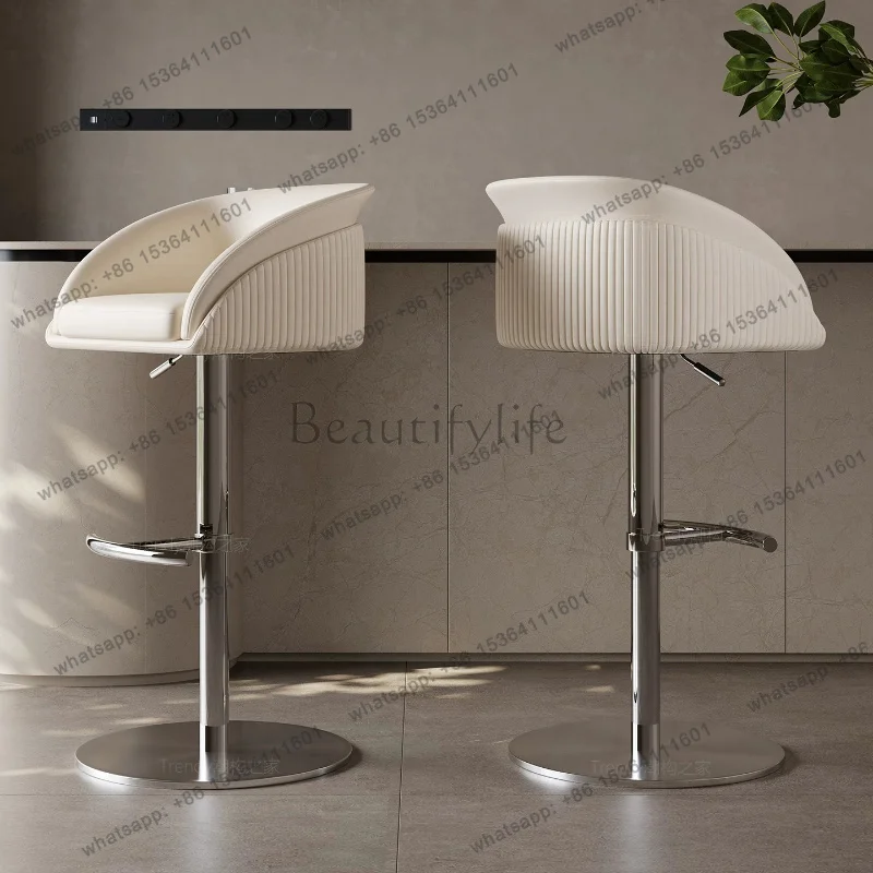 LJY Ergonomic Comfortable Bar Chairs Relaxing Nordic Modern Designer Bar Stools Restaurant With Back Chaise De Bar Trendy Furnit