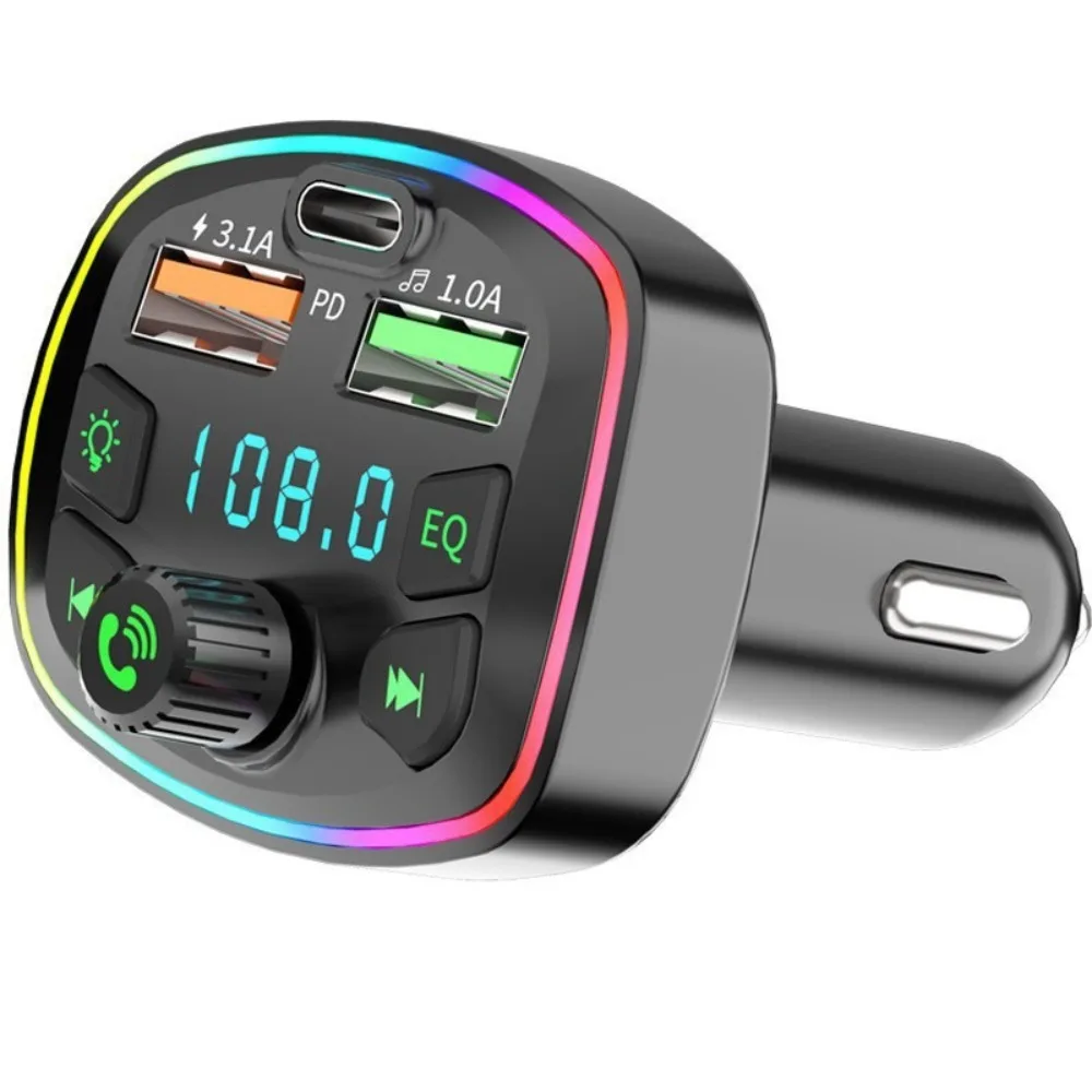 Multi-Function Bluetooth FM Transmitter Real-time Voltage USB Flash Drive Car MP3 Player Handsfree Fast Charge