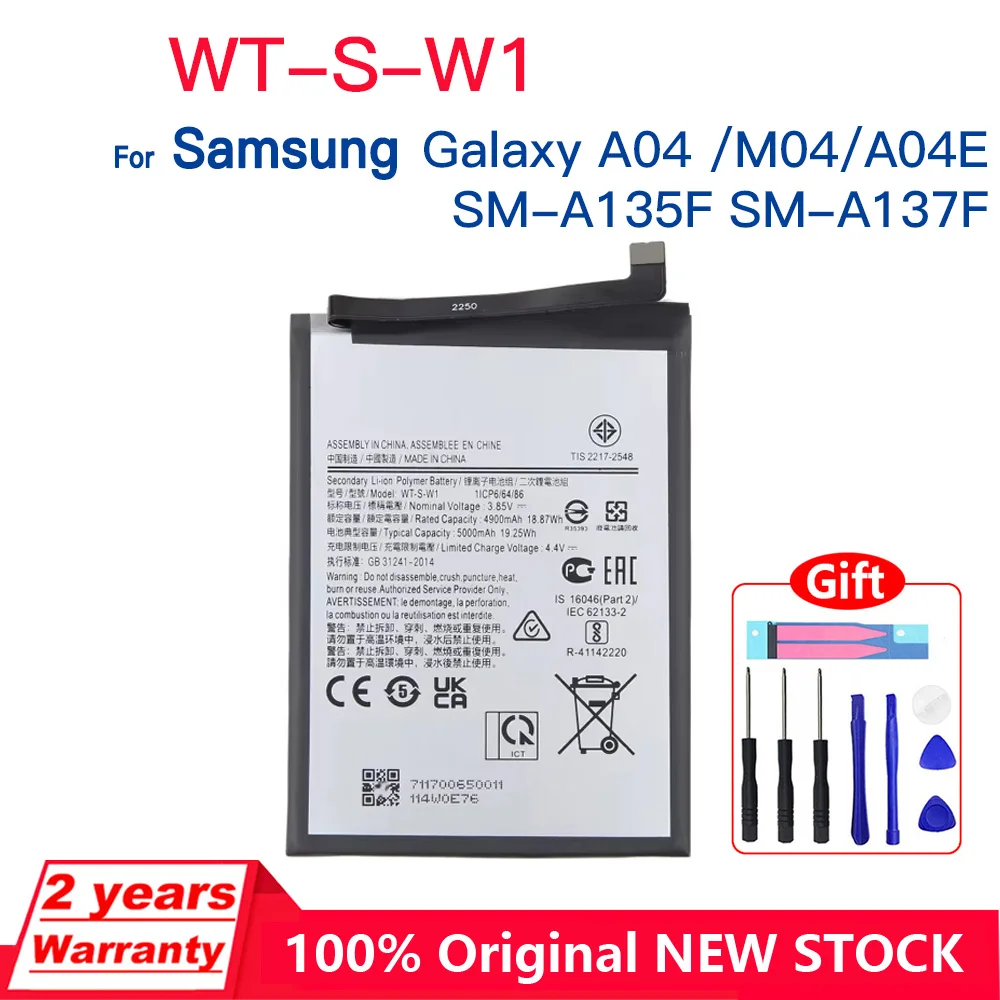 Genuine 5000mAh WT-S-W1 New Battery For Samsung Galaxy A04 / M04/ A04E SM-A135F/SM-A137F A14 5G SM-A146U A146B A146P Batteries