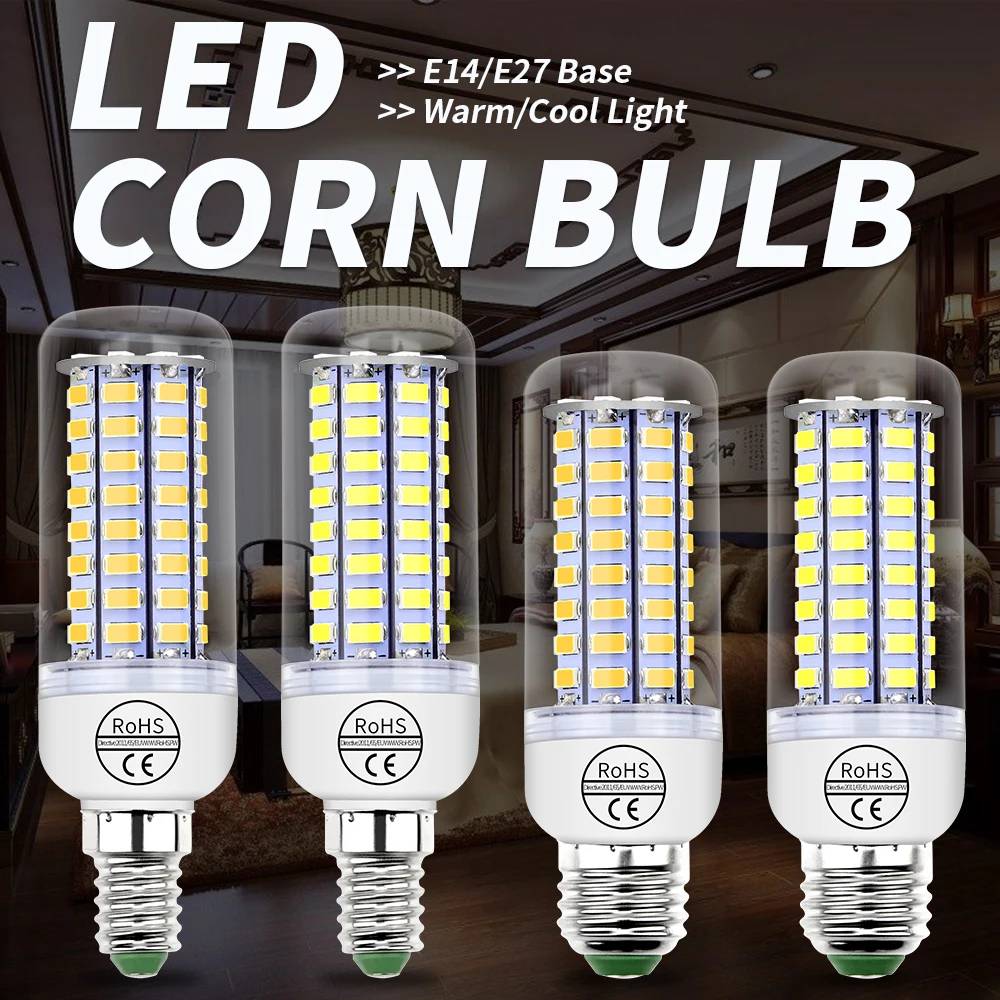 

220V LED Lamp Bulb B22 LED Corn Lamp Indoor Lighting E14 LED Spotlight Light GU10 Bombilla 5730 Outdoor Balcony Corridor Lightin