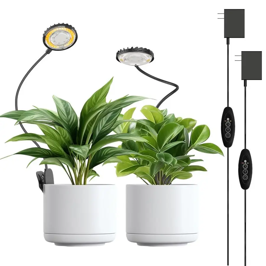 

Светильники для растений, на прищепке, для выращивания в помещении, полноспектральная LED лампа для растений, автоматический таймер 4, 8, 12 часов, 12 Вт, 4000K, для горшечных растений