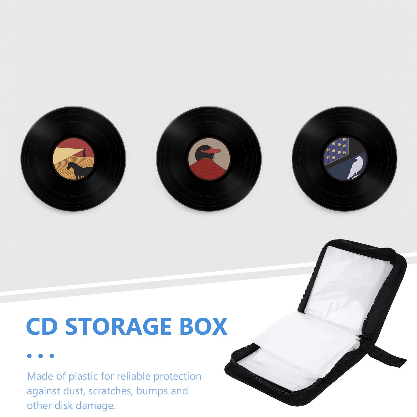 

3Pcs Disc Storage Pouch Portable Zipper Cd Organizer Case for Car Travel Dvd Storage Holder 40 Capacity Bag Small Cd Case