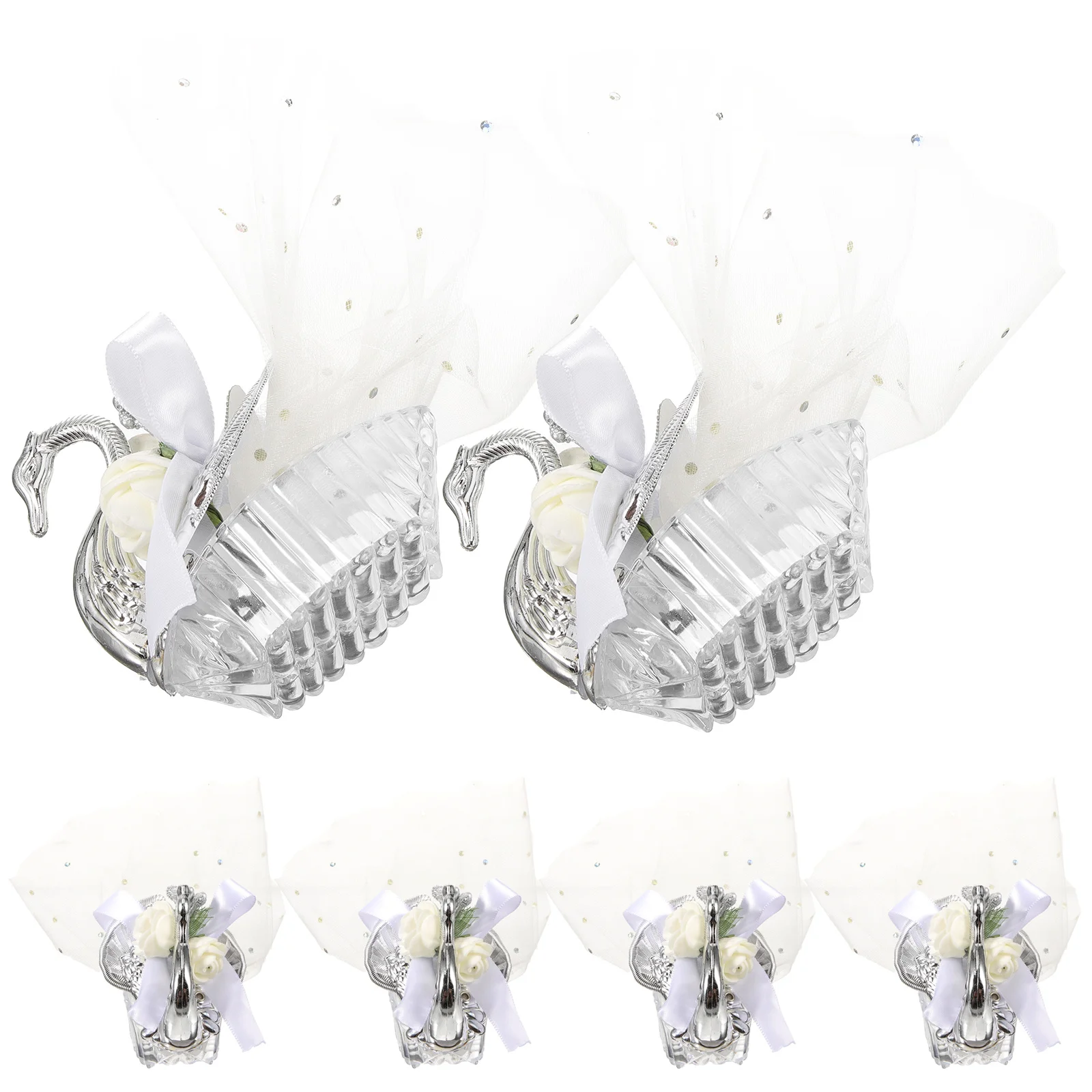 

6Pcs Swan Shaped Candy Boxes Decorative Candy Containers Wedding Shower Favor Gift Boxes Wedding Shower Favors