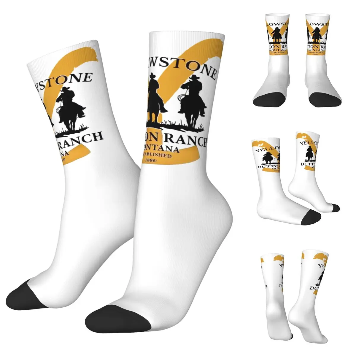 Cowboy Et De Yellowstone Dutton Ranch Men Women Socks,Windproof Beautiful printing Suitable for all seasons Dressing Gifts