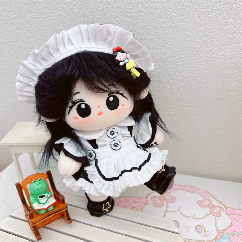 Maid Dress Cotton Doll Maid Skirt Princess Skirt Apron 20cm Cotton Doll Clothes Clothing Set Kawaii Idol Dolls Dress