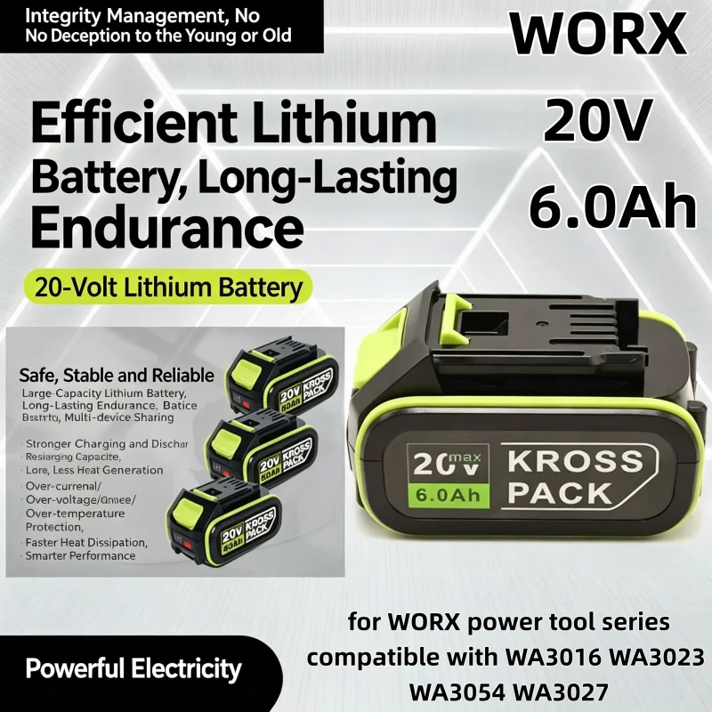 

20V 8000mAh Lithium Battery Compatible with WORX WA3551 WA3551.1 WA3553 WA3641 WX373 Power Tool Battery