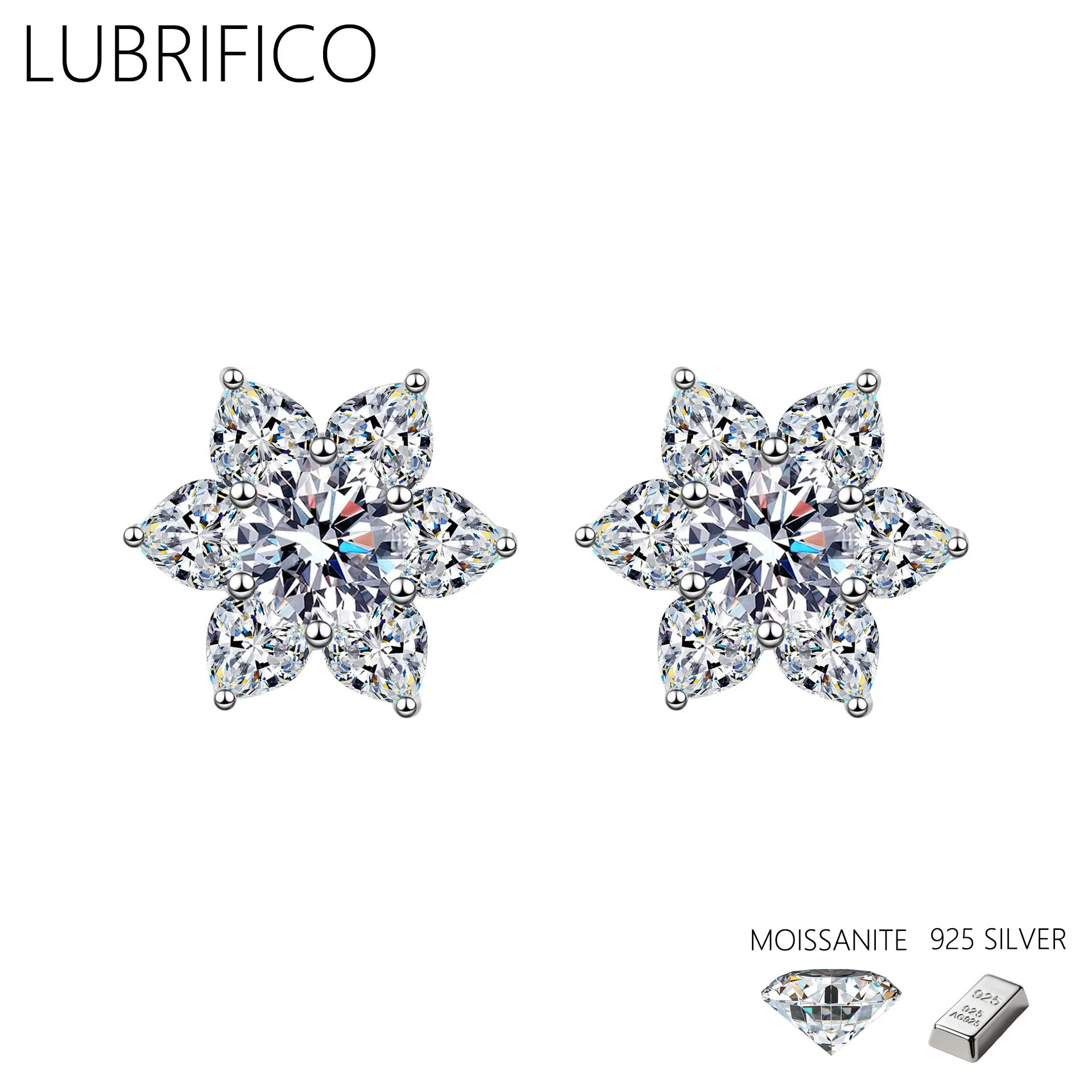 

2.2 Ct Moissanite Star-shaped Studs Earrings 100% 925 Sterling Silver Lab Diamond Earring For Women Fine Jewelry Wedding Party