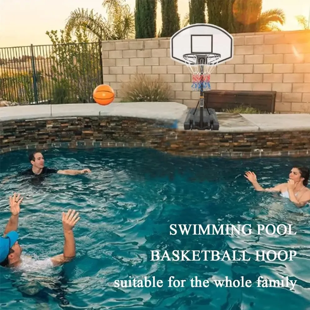 Poolside-Portátil altura ajustável Basketball Hoop para a Juventude, Basketball Hoop para Piscina