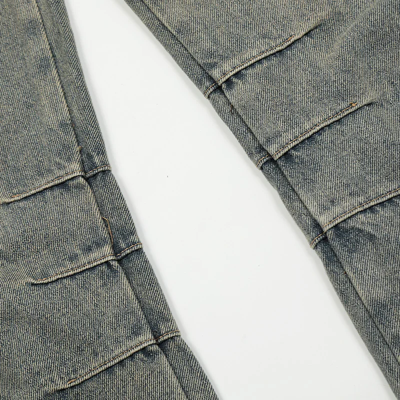 UPRAKF Straight-leg Multi Pocket Jeans Summer Streetwear Basic Pants Fashion High Street Autumn Casual Denim Loose