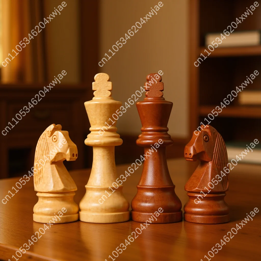 Premium Staunton Chess Set 3.5-3.75 Inch, Weighted Magnetic Wooden Pieces, Tournament Regulation Size