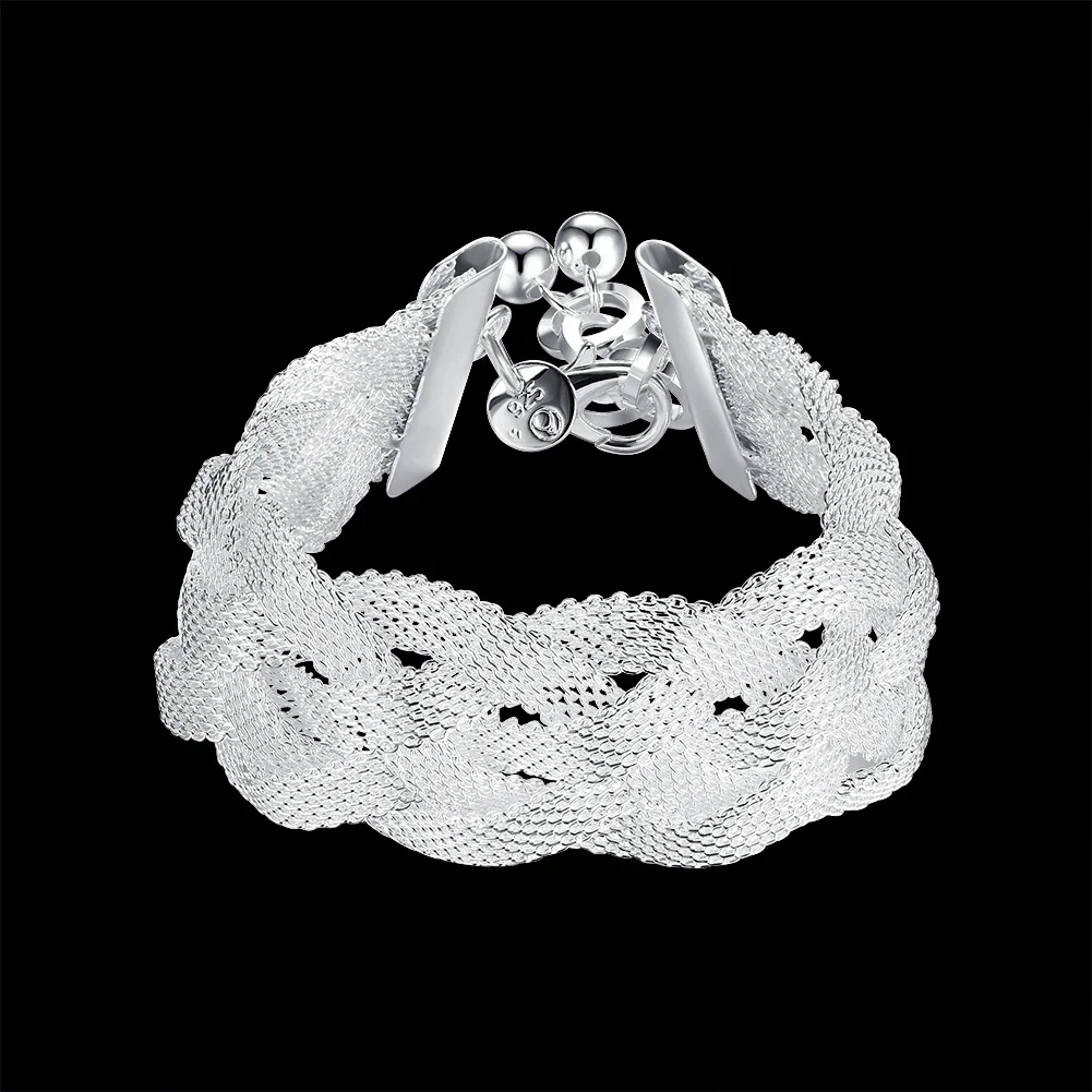 Vintage Mesh-Kette, kleiner, frischer Schmuck, modisches Armband aus 925er-Sterlingsilber für Frauen, Hochzeit, Party, beste Freundin, Urlaubsgeschenke