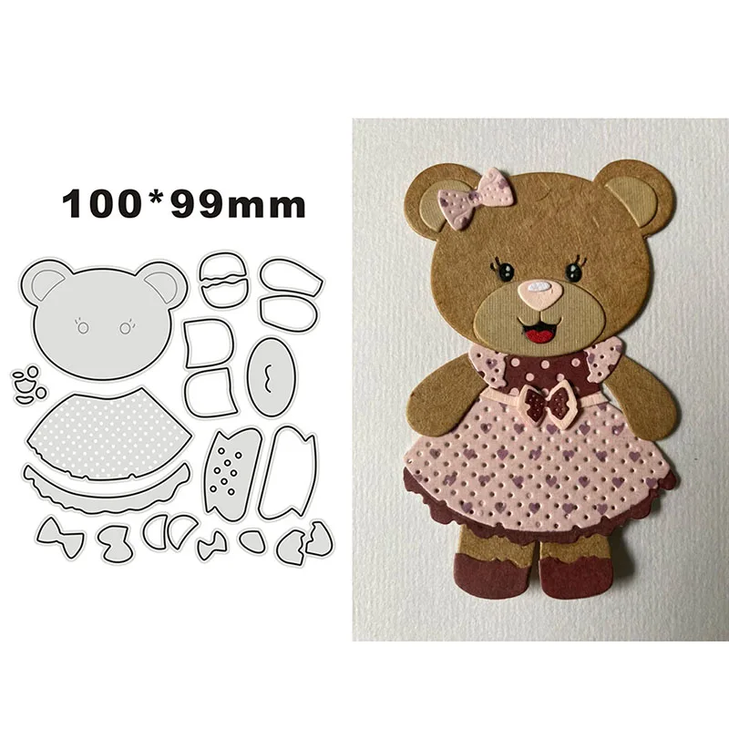 Metal Cutting Dies Stencils Cute Bear for DIY Scrapbooking Decorative Embossing DIY Paper Card Making