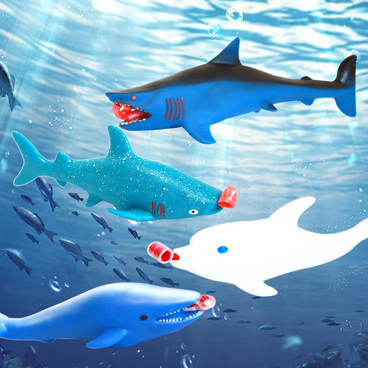 Modèles d'animaux marins, langue collante amusante, requin sensoriel, soulagement du Stress, jouets Fidget pour enfants, nouveauté à presser, cadeau Fidget