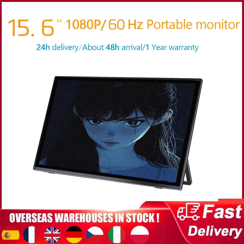 1080P/IPS/Touch Screen Portable Monitor 14/15.6 Inch Laptop External Monitor type-C HDMI USB-C HDR Ultra-thin Plug and Play Moni