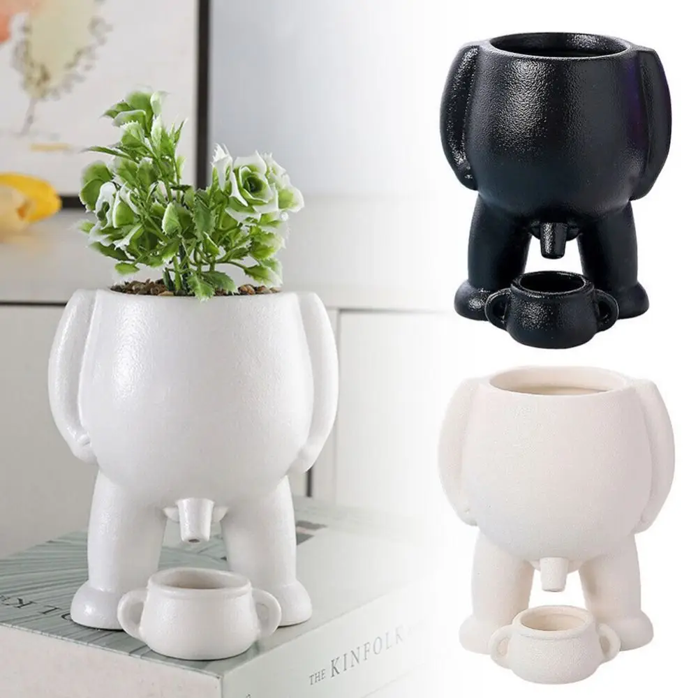 Funny Resin Funny Flowerpot Creative Piss Pot Shape Flower Pots With Drainage Holes Figure Vases for Home Office Decor