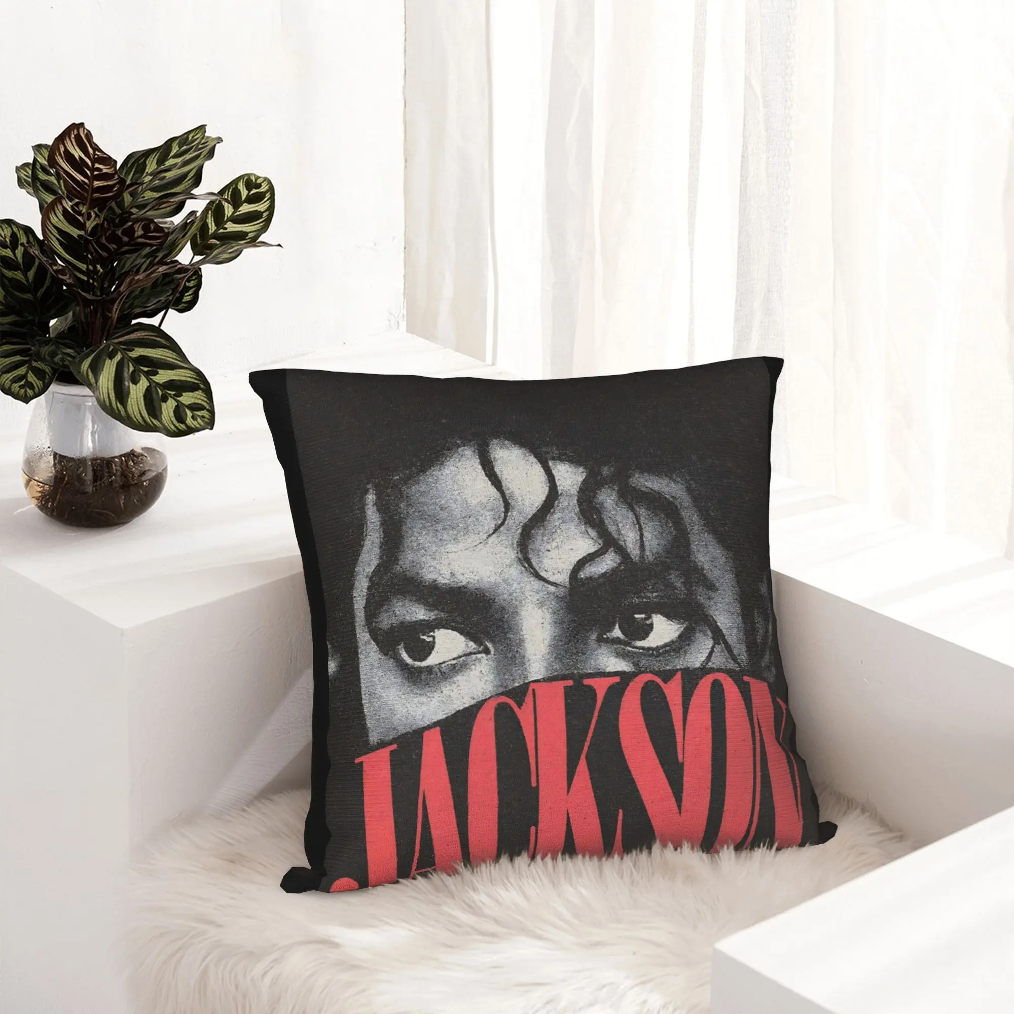 Michaels Jacksons Singer Pop Pillowcase Printed Polyester Cushion Cover Decorative Throw Pillow Case Cover Home Zippered 45*45cm