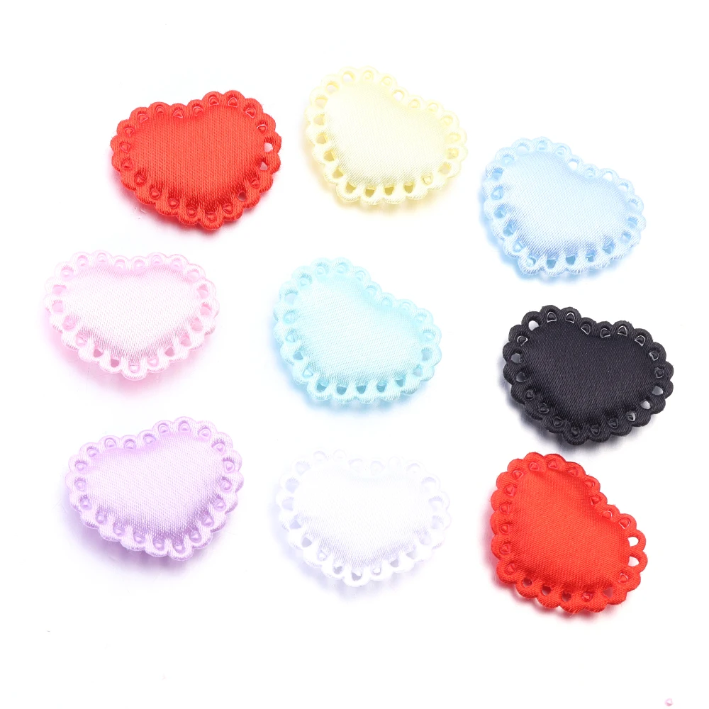 50Pcs/Lot Colorful Fabric Love Heart Petals Sponge Petal Patches For DIY Wedding Party Hairclip Clothing Decoration Supplies image 5
