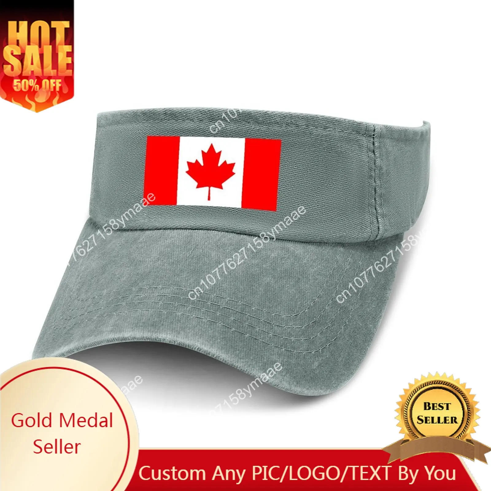 

Canada Flag Sun Visor Leaky Top Cowboy Hats Mens Womens Customize DIY Cap Sports Baseball Tennis Golf Caps Empty Open Top Hat