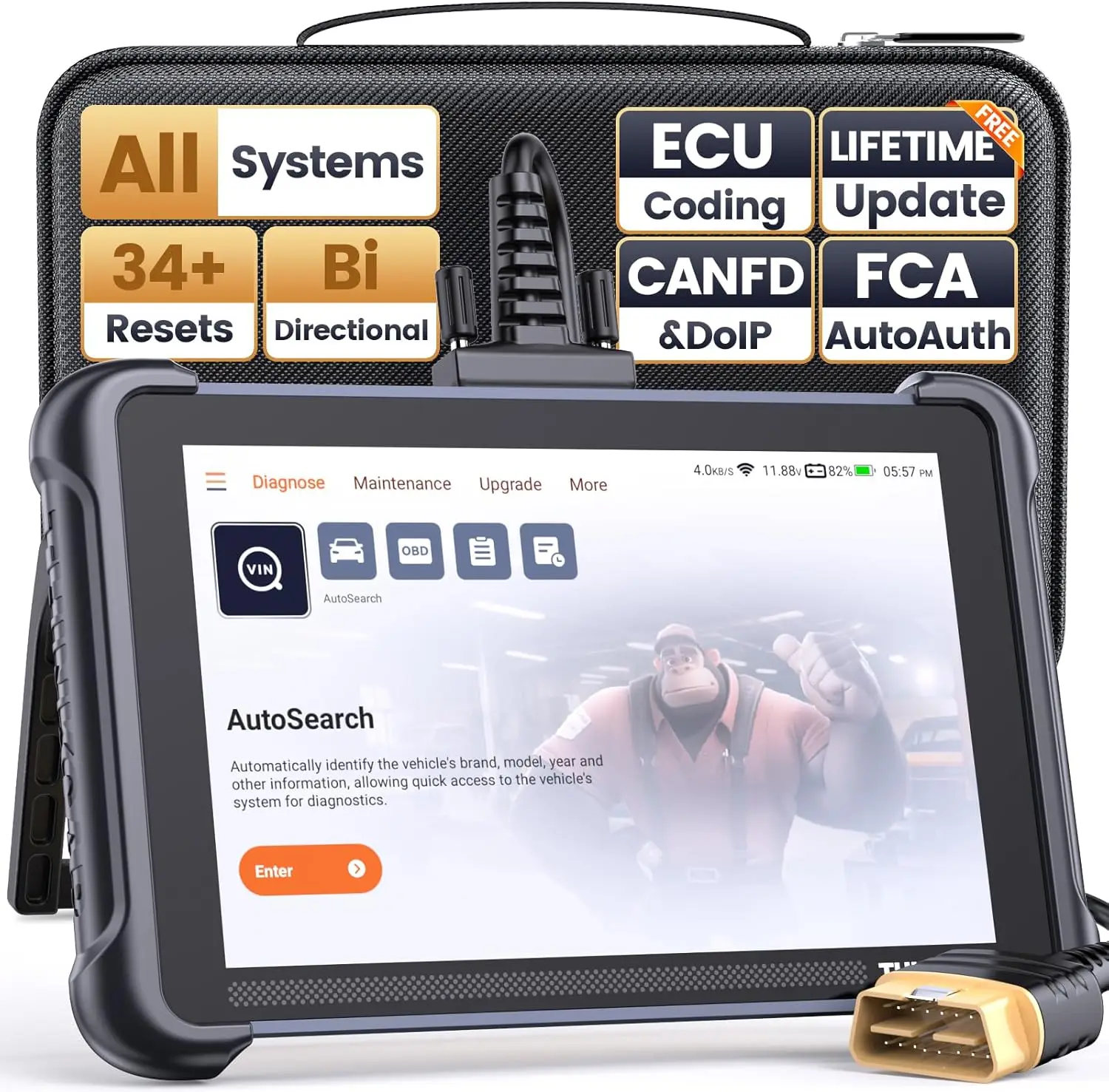 

THINKSCAN 689 OBD2 Scanner, Bidirectional Scan Tool with Lifetime Free Update, 34+ Reset, 3000+ Active Test, ECU Coding, PMI, Wi