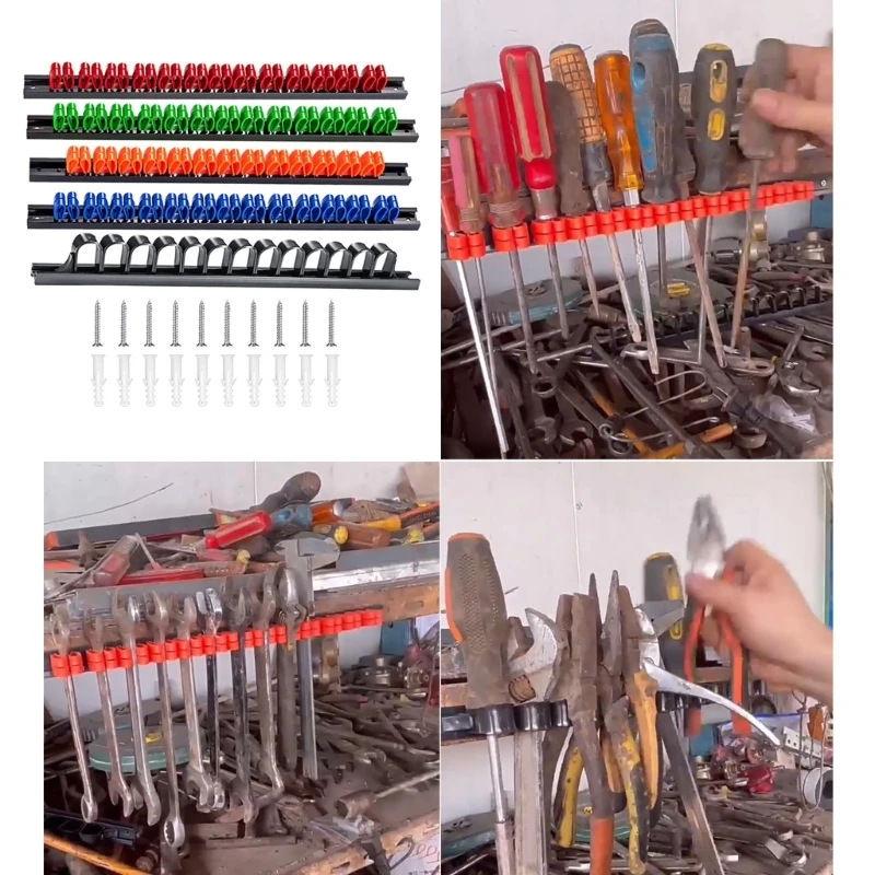 Y1UD 5 Stuks Moersleutel Schroevendraaier Rack Opslag Houder Garage Workshops Hardware Tool Display Hanger Rack