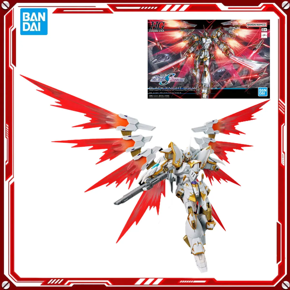 

Bandai Genuine Gundam Anime Model Kits Black Knight Squad Ca-re.A Toys HGCE 1/144 Action Figure Assembly Model Gift for Kids